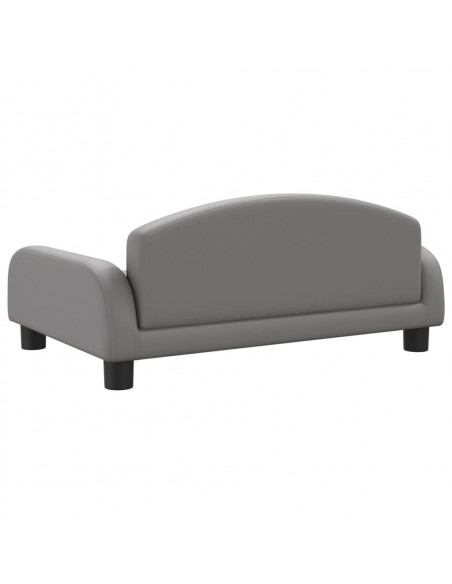 Divano per Bambini Grigio 70x45x30 cm in Similpelle