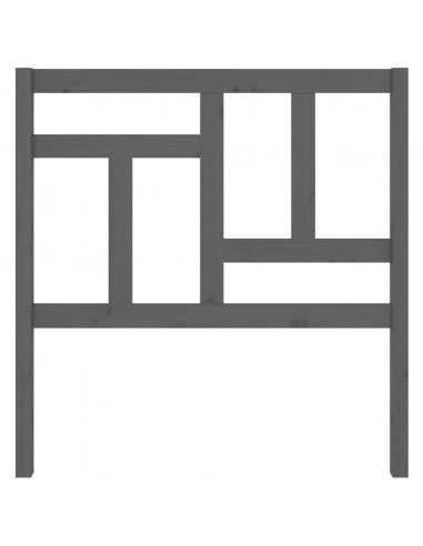Testiera per Letto Grigia 95,5x4x100 cm Legno Massello di Pino