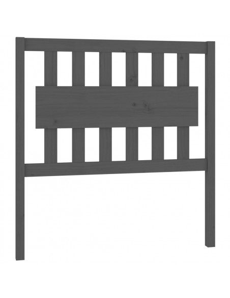 Testiera per Letto Grigia 95,5x4x100 cm Legno Massello di Pino