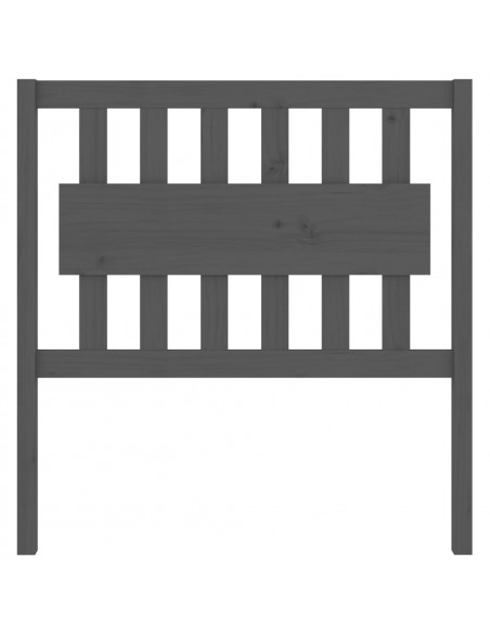 Testiera per Letto Grigia 95,5x4x100 cm Legno Massello di Pino