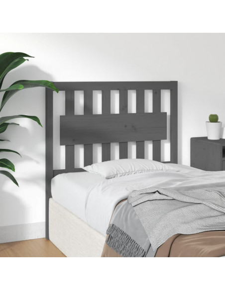 Testiera per Letto Grigia 95,5x4x100 cm Legno Massello di Pino
