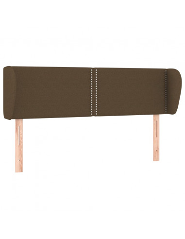 Testiera ad Orecchio Marrone Scuro 147x23x78/88 cm in Tessuto