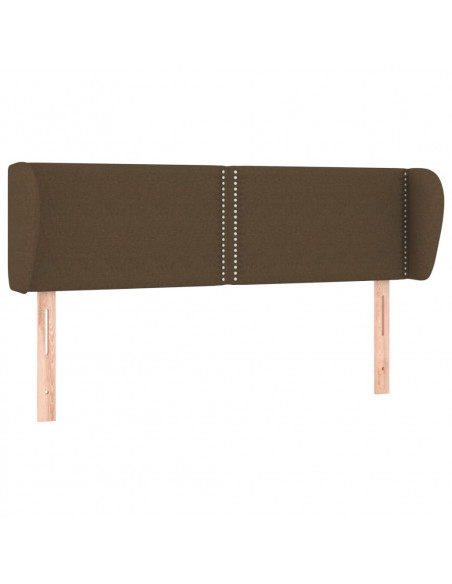 Testiera ad Orecchio Marrone Scuro 147x23x78/88 cm in Tessuto