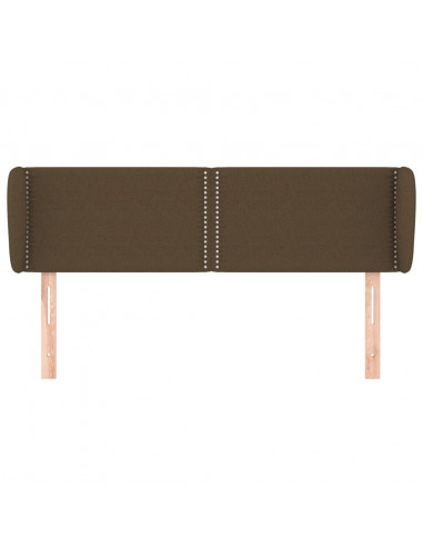Testiera ad Orecchio Marrone Scuro 147x23x78/88 cm in Tessuto