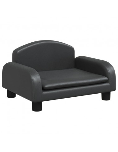 Divano per Bambini Nero 50x40x30 cm in Similpelle