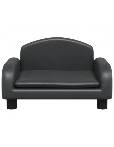 Divano per Bambini Nero 50x40x30 cm in Similpelle
