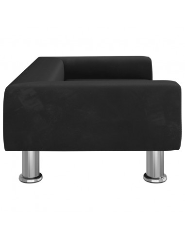 Divano per Bambini Nero 70x45x26,5 cm in Velluto