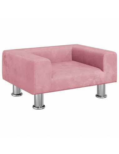 Divano per Bambini Rosa 50x40x26,5 cm in Velluto