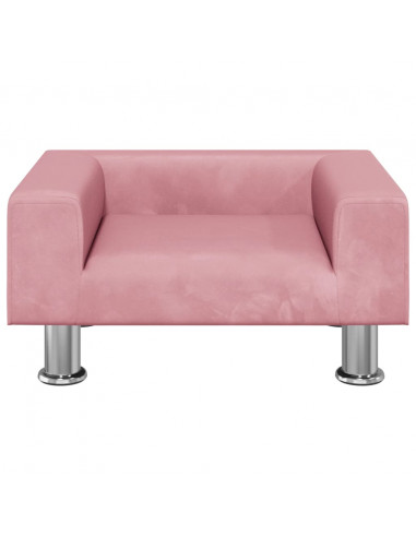 Divano per Bambini Rosa 50x40x26,5 cm in Velluto