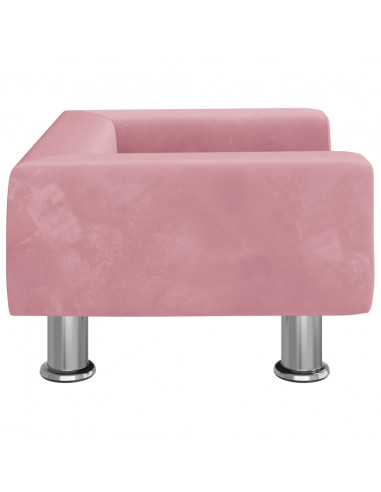 Divano per Bambini Rosa 50x40x26,5 cm in Velluto