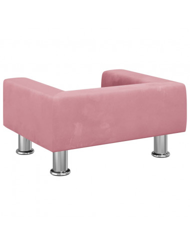 Divano per Bambini Rosa 50x40x26,5 cm in Velluto