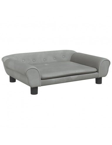 Divano per Bambini Grigio Chiaro 70x45x26 cm in Velluto