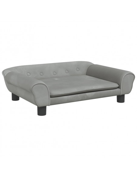 Divano per Bambini Grigio Chiaro 70x45x26 cm in Velluto