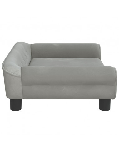 Divano per Bambini Grigio Chiaro 70x45x26 cm in Velluto