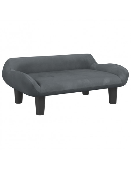 Divano per Bambini Grigio Scuro 70x40x24 cm in Velluto