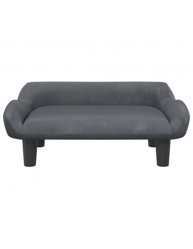 Divano per Bambini Grigio Scuro 70x40x24 cm in Velluto
