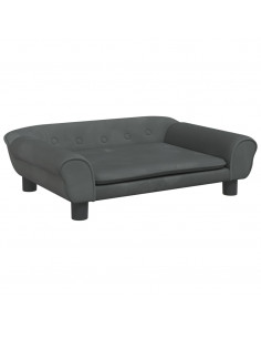 Divano per Bambini Grigio Scuro 70x45x26 cm in Velluto 2