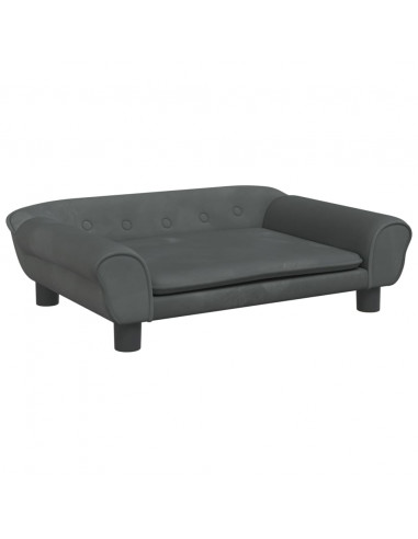 Divano per Bambini Grigio Scuro 70x45x26 cm in Velluto