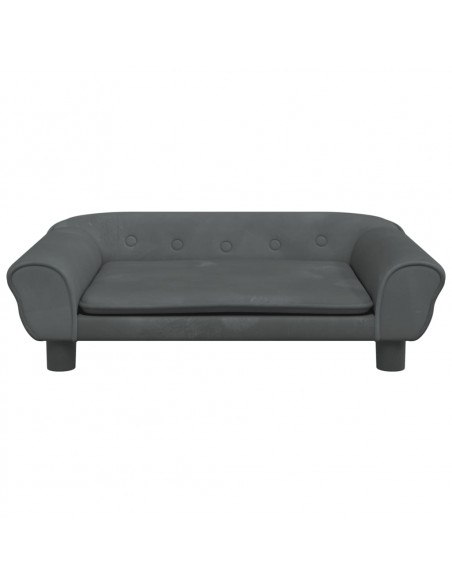 Divano per Bambini Grigio Scuro 70x45x26 cm in Velluto