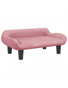 Divano per Bambini Rosa 70x40x24 cm in Velluto 2