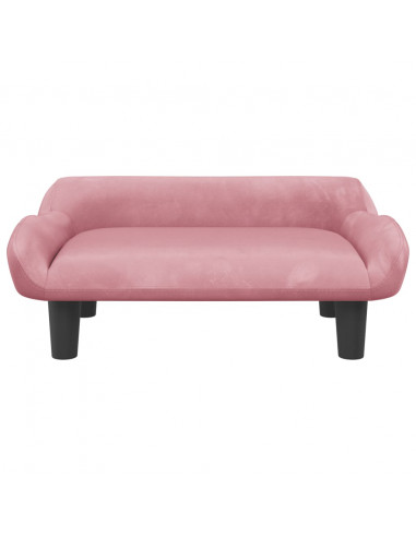 Divano per Bambini Rosa 70x40x24 cm in Velluto