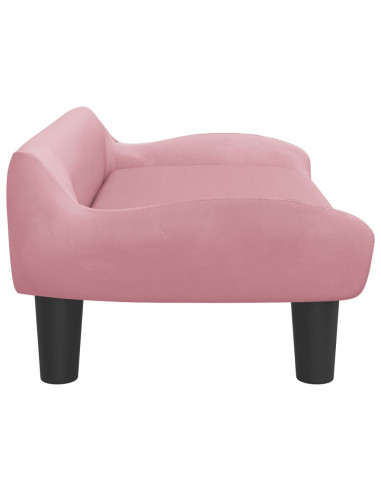 Divano per Bambini Rosa 70x40x24 cm in Velluto