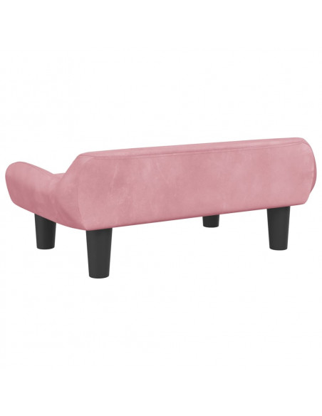 Divano per Bambini Rosa 70x40x24 cm in Velluto