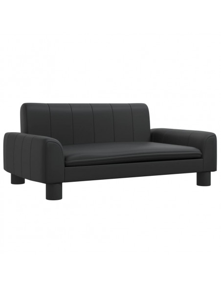 Divano per Bambini Nero 70x45x30 cm in Similpelle
