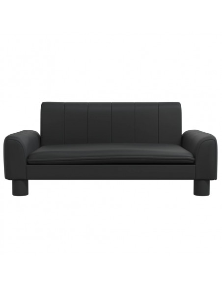 Divano per Bambini Nero 70x45x30 cm in Similpelle