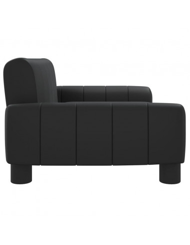 Divano per Bambini Nero 70x45x30 cm in Similpelle