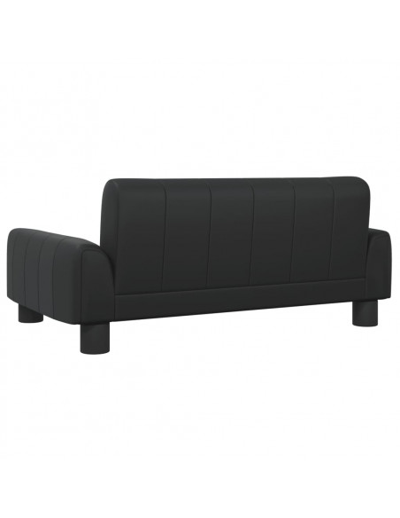 Divano per Bambini Nero 70x45x30 cm in Similpelle