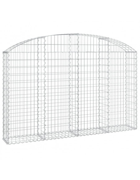 Cesto Gabbione ad Arco 200x30x120/140 cm Ferro Zincato