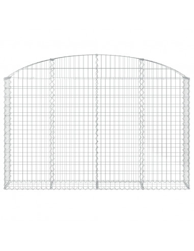 Cesto Gabbione ad Arco 200x30x120/140 cm Ferro Zincato