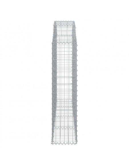 Cesto Gabbione ad Arco 200x30x120/140 cm Ferro Zincato