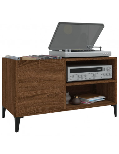 Mobile Porta Dischi Rovere Marrone 84,5x38x48 Legno Multistrato