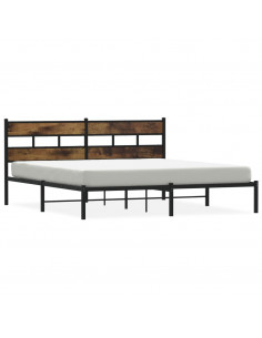 Giroletto senza Materaso in Metallo Rovere Fumo 193x203 cm 2