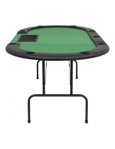 Tavolo da Poker Piegabile in 3 per 9 Giocatori Ottagonale Verde