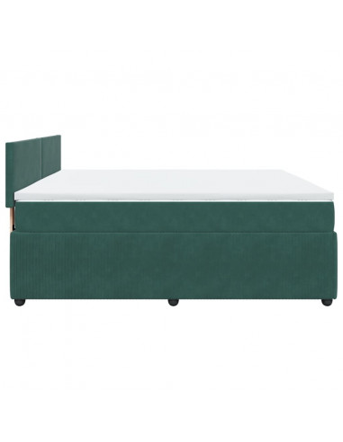 Giroletto a Molle con Materasso Verde Scuro 200x200 cm Velluto