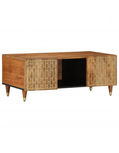 Tavolino da Salotto 100x54x40 cm in Legno Massello di Mango 2