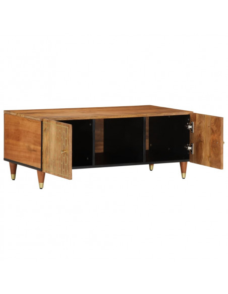 Tavolino da Salotto 100x54x40 cm in Legno Massello di Mango