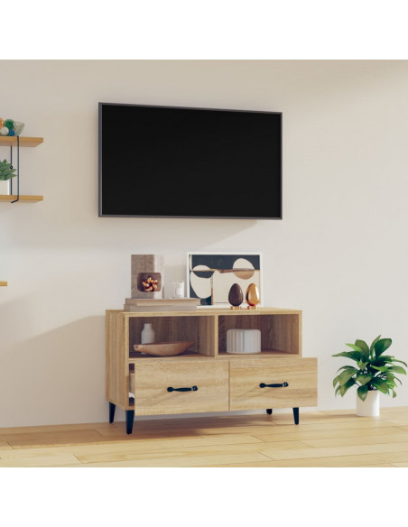 Mobile per TV Rovere Sonoma 80x36x50 cm Legno Multistrato