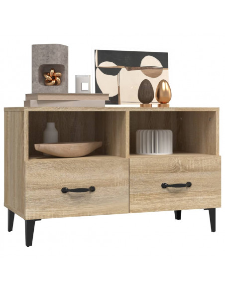 Mobile per TV Rovere Sonoma 80x36x50 cm Legno Multistrato