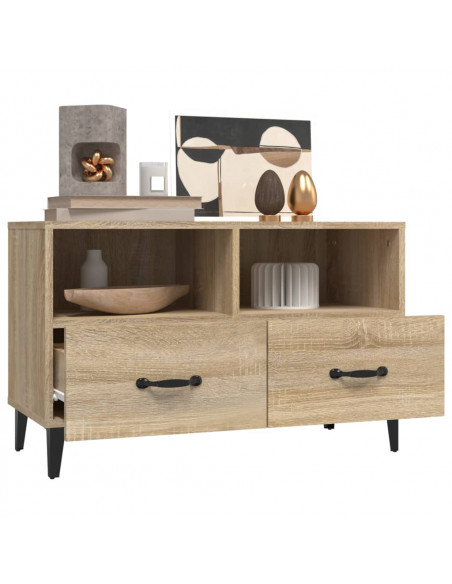 Mobile per TV Rovere Sonoma 80x36x50 cm Legno Multistrato