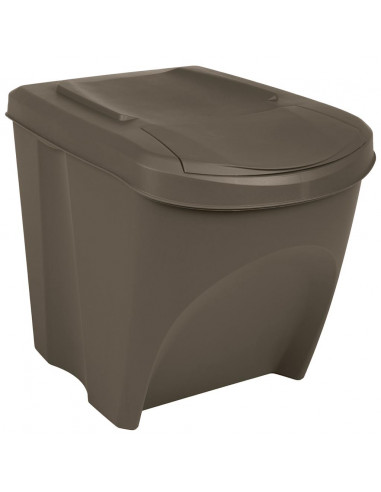 Contenitori Impilabili per Rifiuti 3pz Grigio 75L Polipropilene