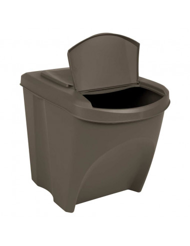 Contenitori Impilabili per Rifiuti 3pz Grigio 75L Polipropilene