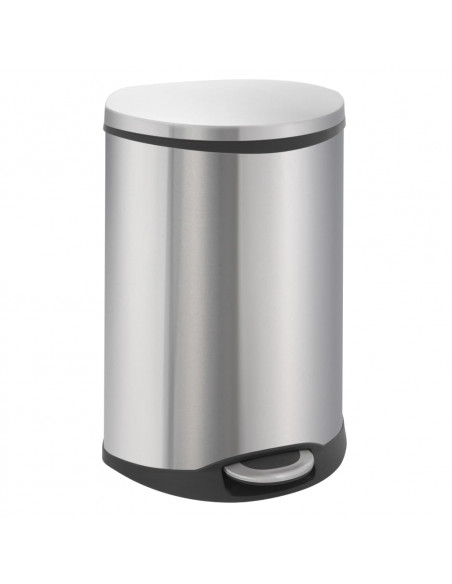 EKO Pattumiera a Pedale Shell 2x22 L Argento Opaco