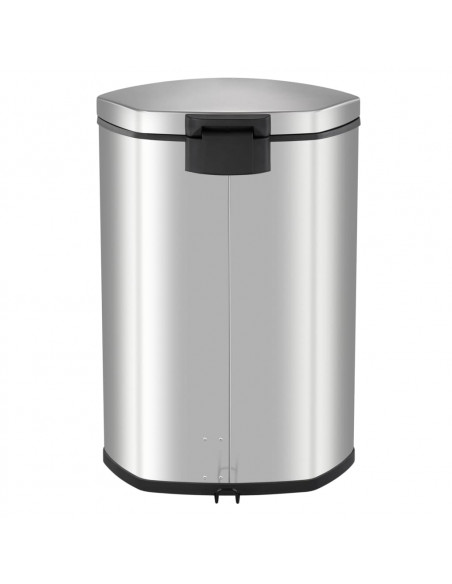 EKO Pattumiera a Pedale Shell 2x22 L Argento Opaco