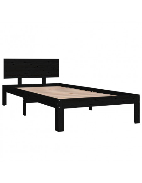 Giroletto Nero in Legno Massello di Pino 90x200 cm