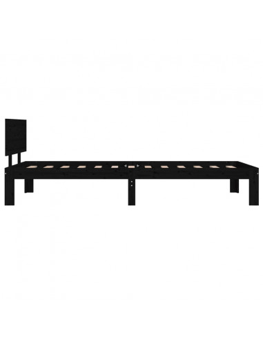 Giroletto Nero in Legno Massello di Pino 90x200 cm