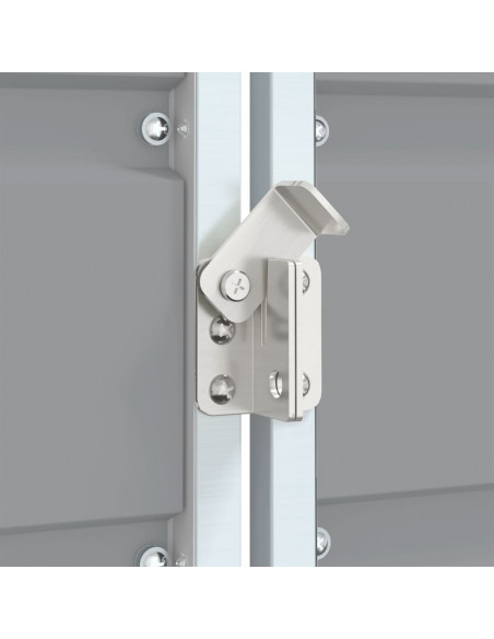 Copribidone con Ruote per 3 Bidoni Grigio 216x81x115 cm Acciaio